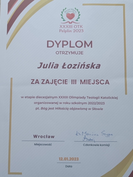 Sukces Julii Łozińskiej 